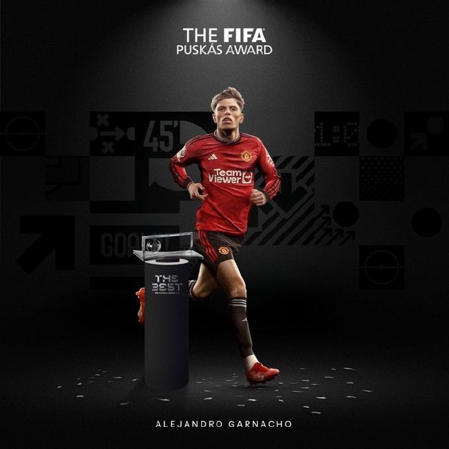 加纳乔倒勾获FIFA普斯卡什奖 曼联队史首人