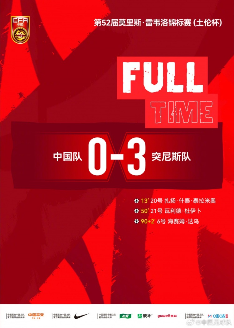 土伦杯U19国足0-3负突尼斯U23 小组赛2胜2负收官 土伦杯U19国足0-3负突尼斯U23 小组赛2胜2负收官
