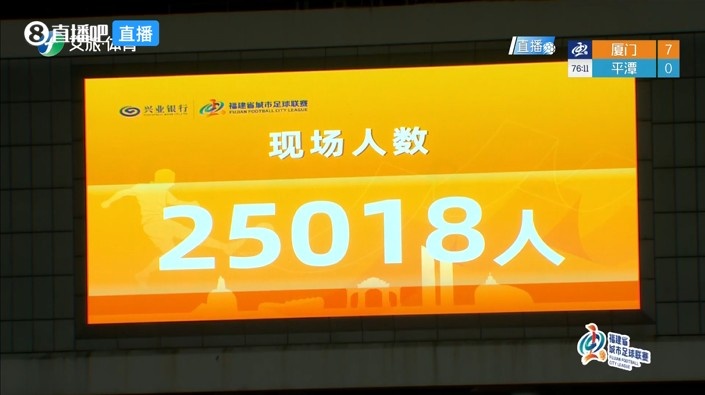 闽超第7轮厦门主场7-0血洗平潭 现场观众25018人创赛季纪录