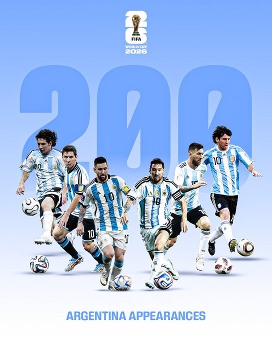 梅西国家队200场+世界杯27场+帽子戏法 创三项历史纪录