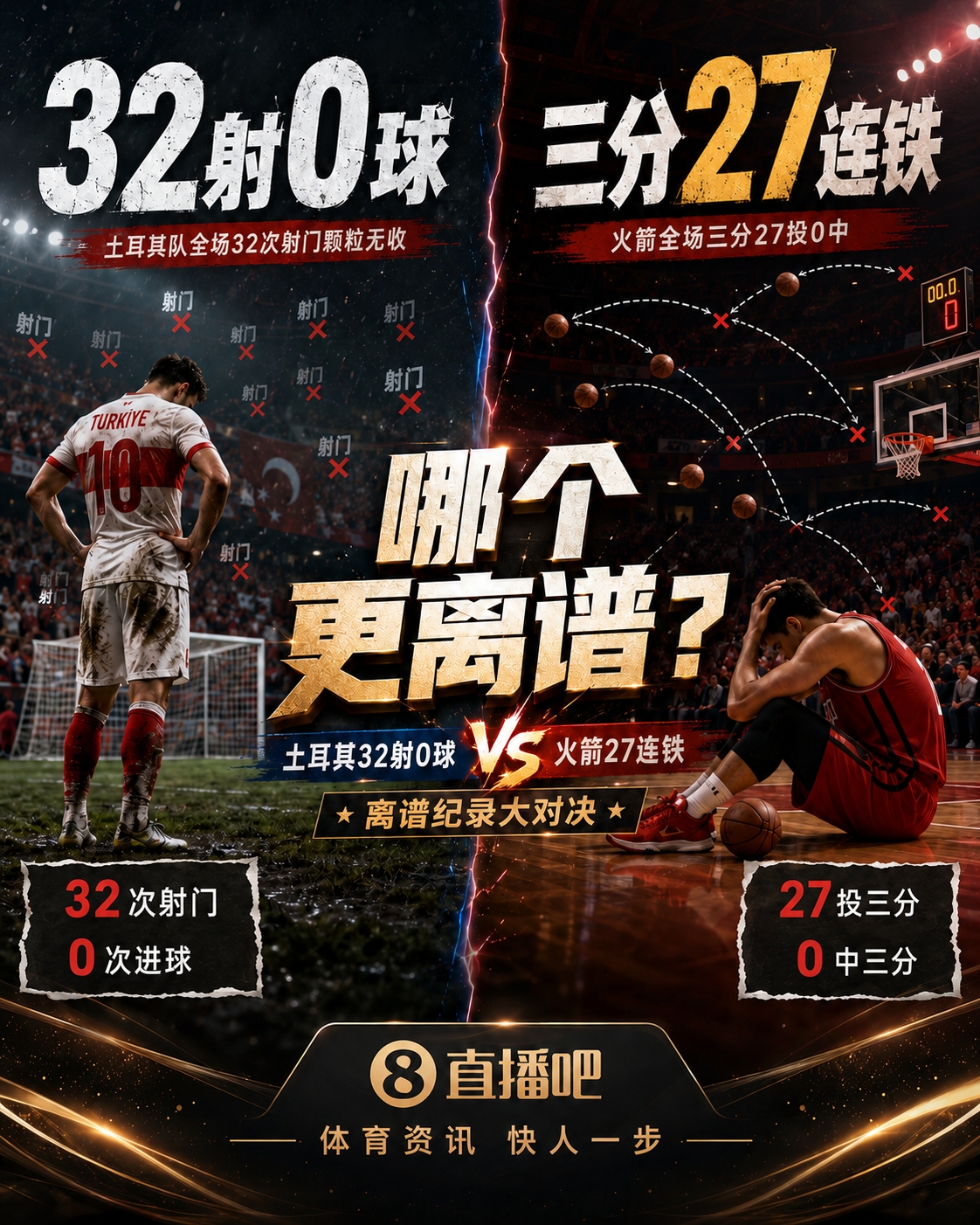 土耳其32射0球 vs 火箭西决三分27连铁:离奇失误的终极对比 土耳其32射0球 vs 火箭西决三分27连铁:离奇失误的终极对比
