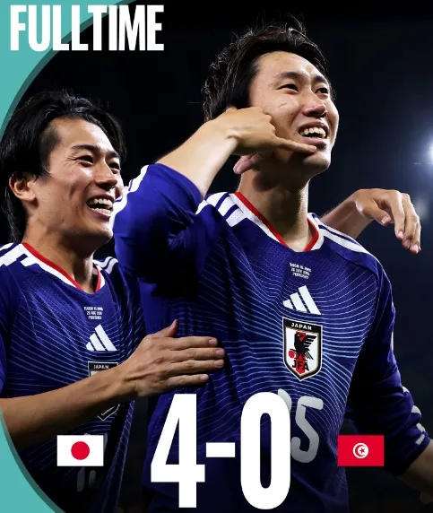 4-0大胜突尼斯，日本创世界杯队史与亚洲最大比分胜利