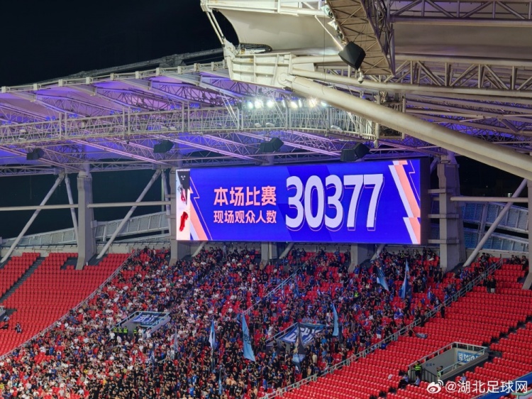 武汉三镇主场对阵青岛西海岸，共30377名球迷来到现场观战